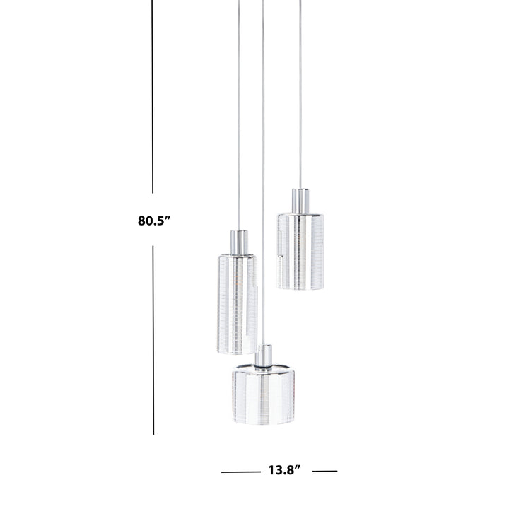 SAFAVIEH Ranlon 3 Light 13.75 Inch Pendant  Chrome Image 4