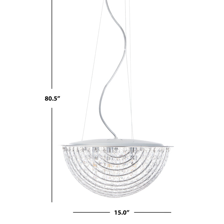 SAFAVIEH Jossen 5 Light 15 Inch Pendant  Silver / Clear Image 4