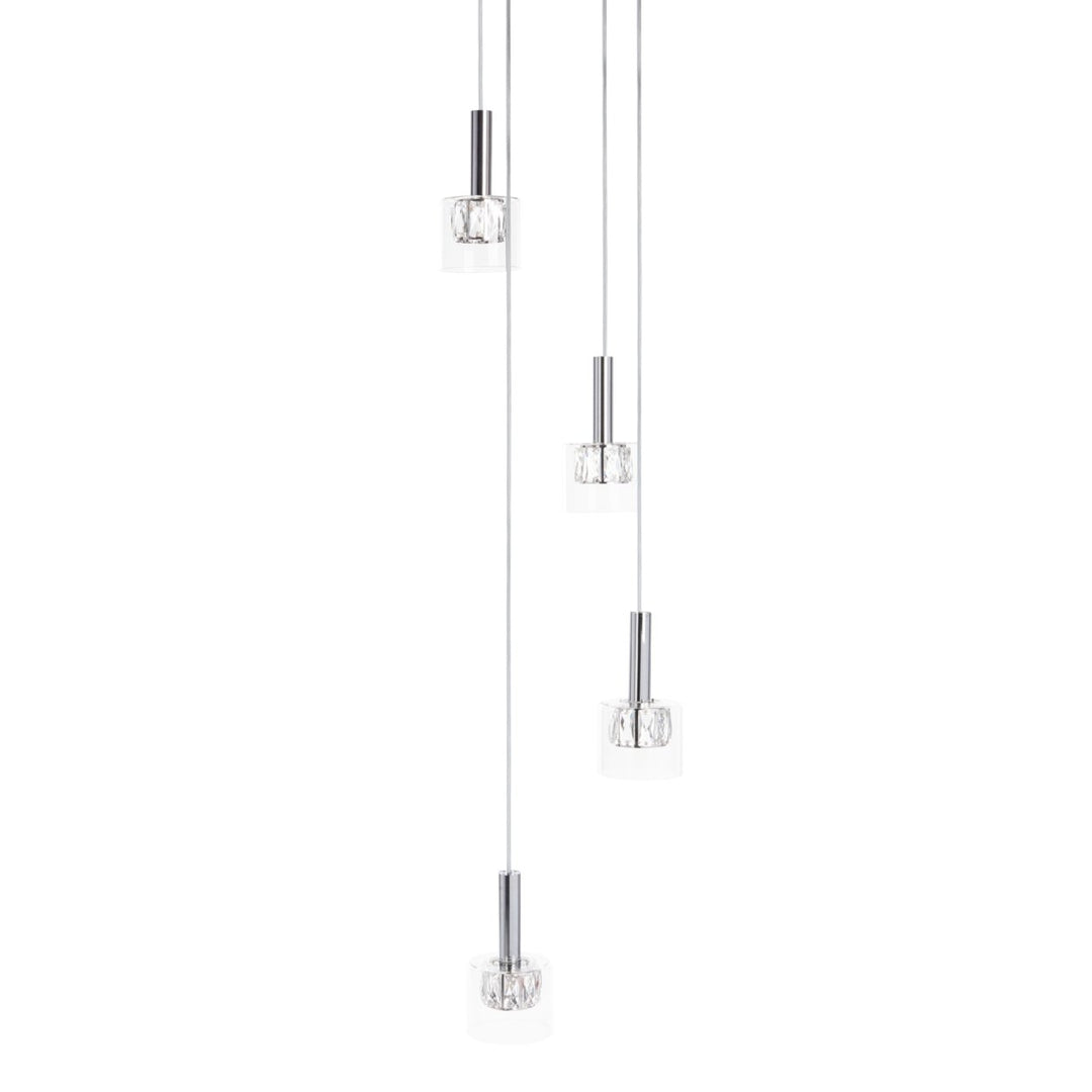 SAFAVIEH Eban 4 Light 15.25 Inch Pendant  Silver / Clear Image 2