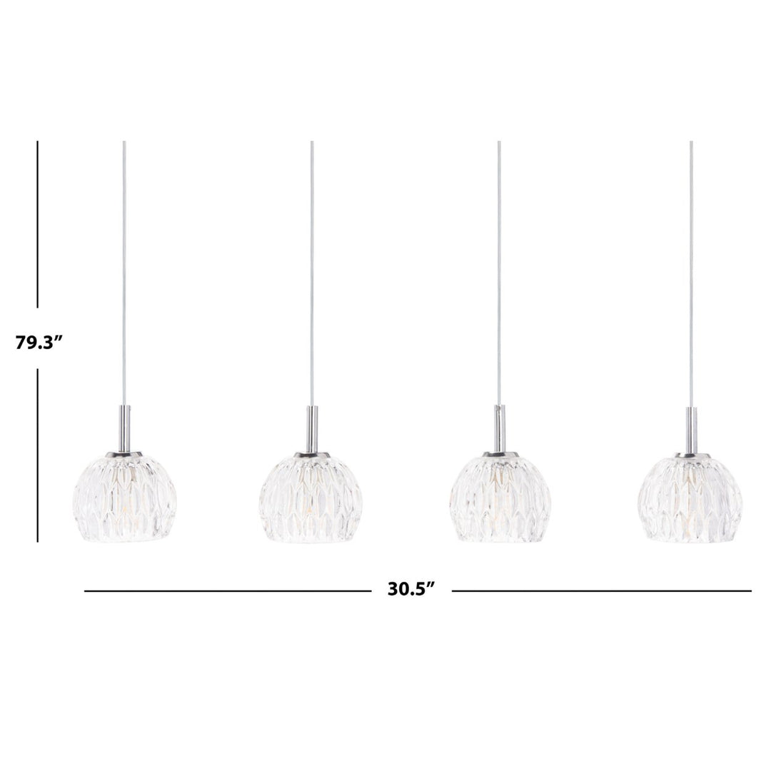 SAFAVIEH Lanson 4 Light 30.5 Inch Pendant  Chrome Image 4