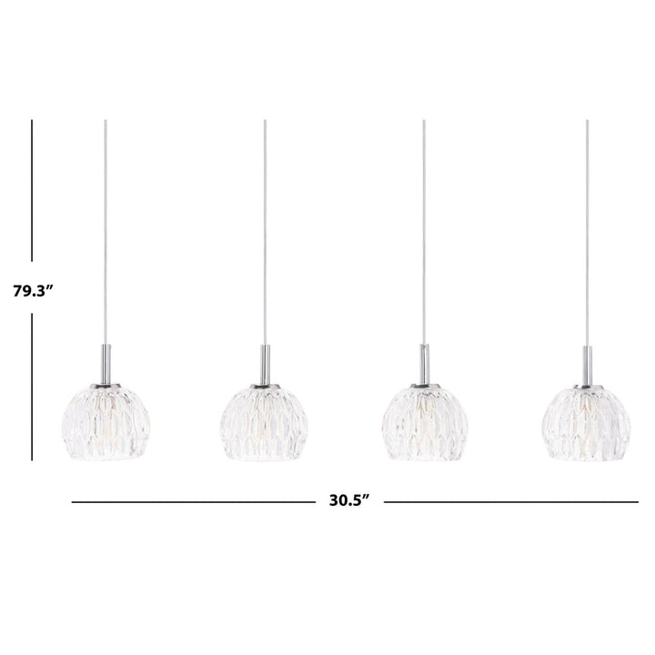 SAFAVIEH Lanson 4 Light 30.5 Inch Pendant  Chrome Image 4