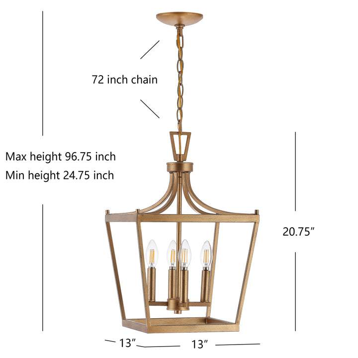 SAFAVIEH Nichi 4 Light 13 Inch Pendant  Gold Image 4