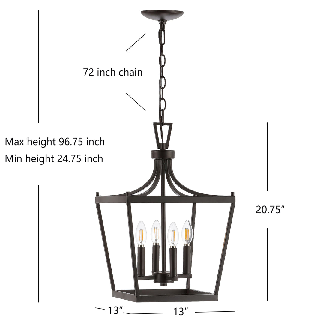 SAFAVIEH Nichi 4 Light 13 Inch Pendant  Oil Rub Bronze Image 4