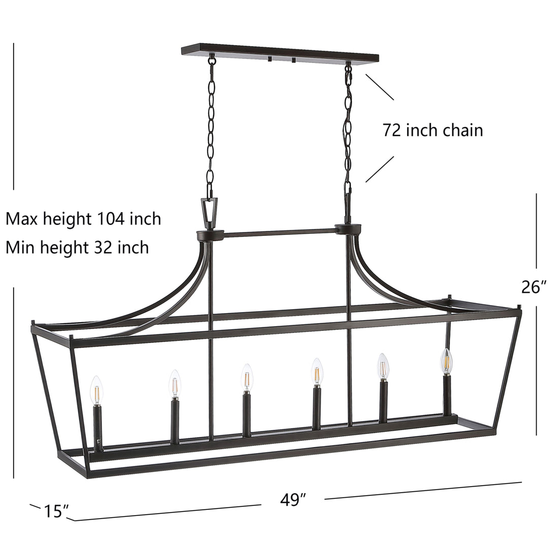 SAFAVIEH Aroris 6 Light 49 Inch Pendant  Oil Rub Bronze Image 4