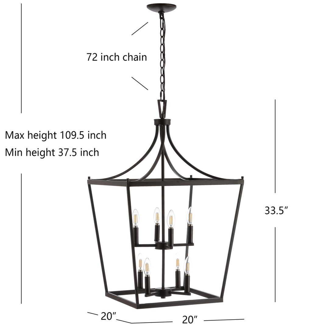 SAFAVIEH Vallor 8 Light 20 Inch Pendant  Oil Rub Bronze Image 4