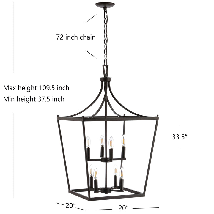 SAFAVIEH Vallor 8 Light 20 Inch Pendant  Oil Rub Bronze Image 4