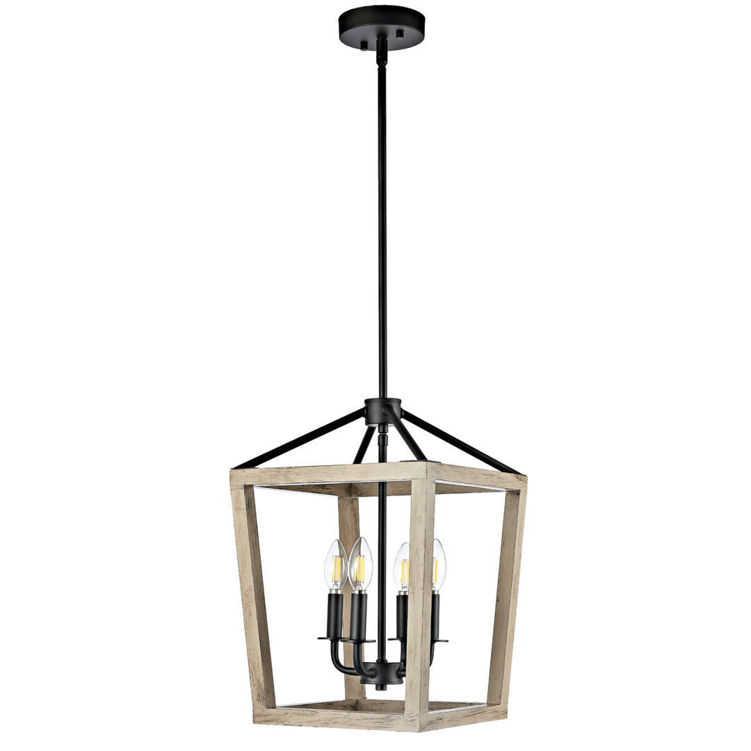 SAFAVIEH Valdis 4 Light 12 Inch Pendant  Natural / Black Image 2