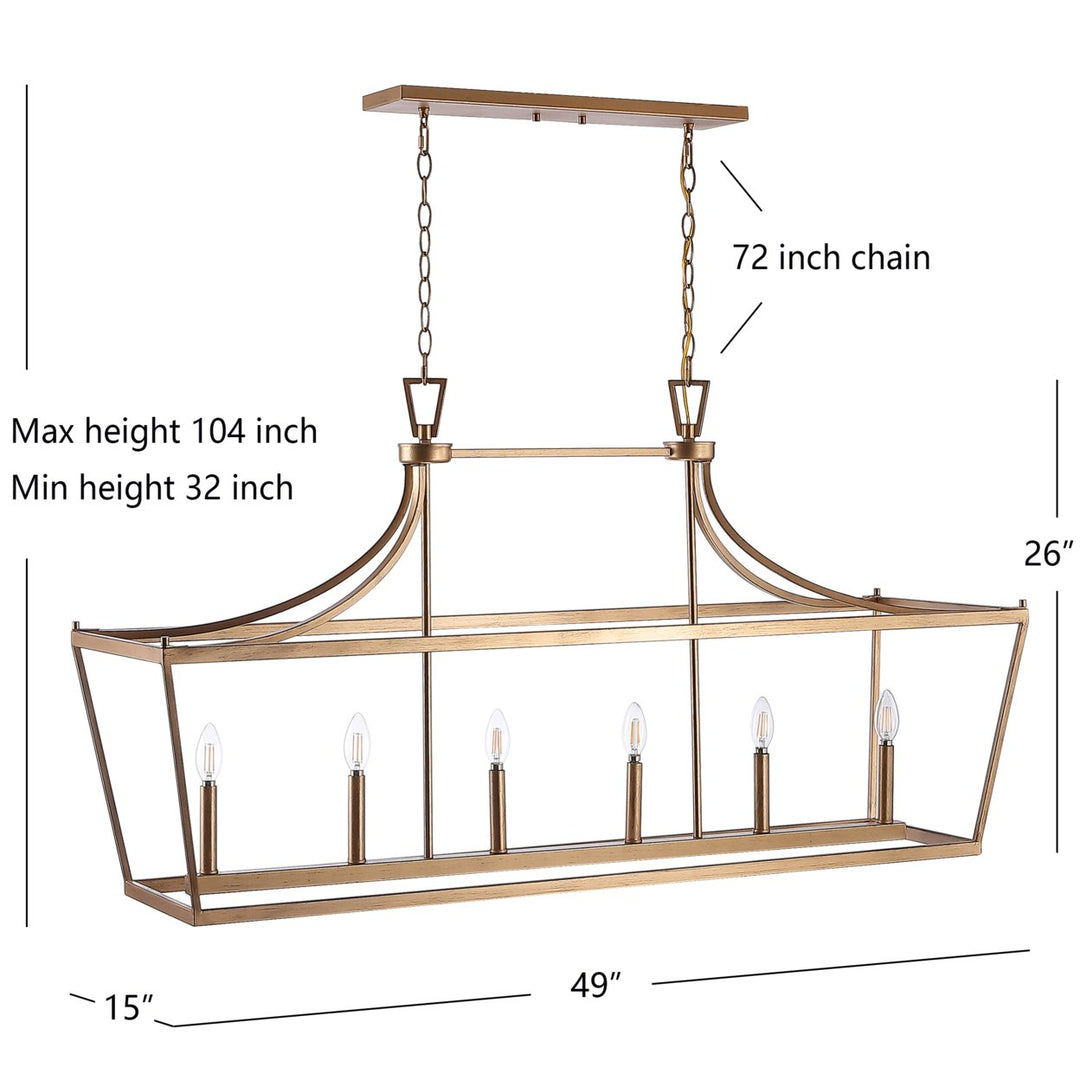 SAFAVIEH Aroris 6 Light 49 Inch Pendant  Gold Image 4