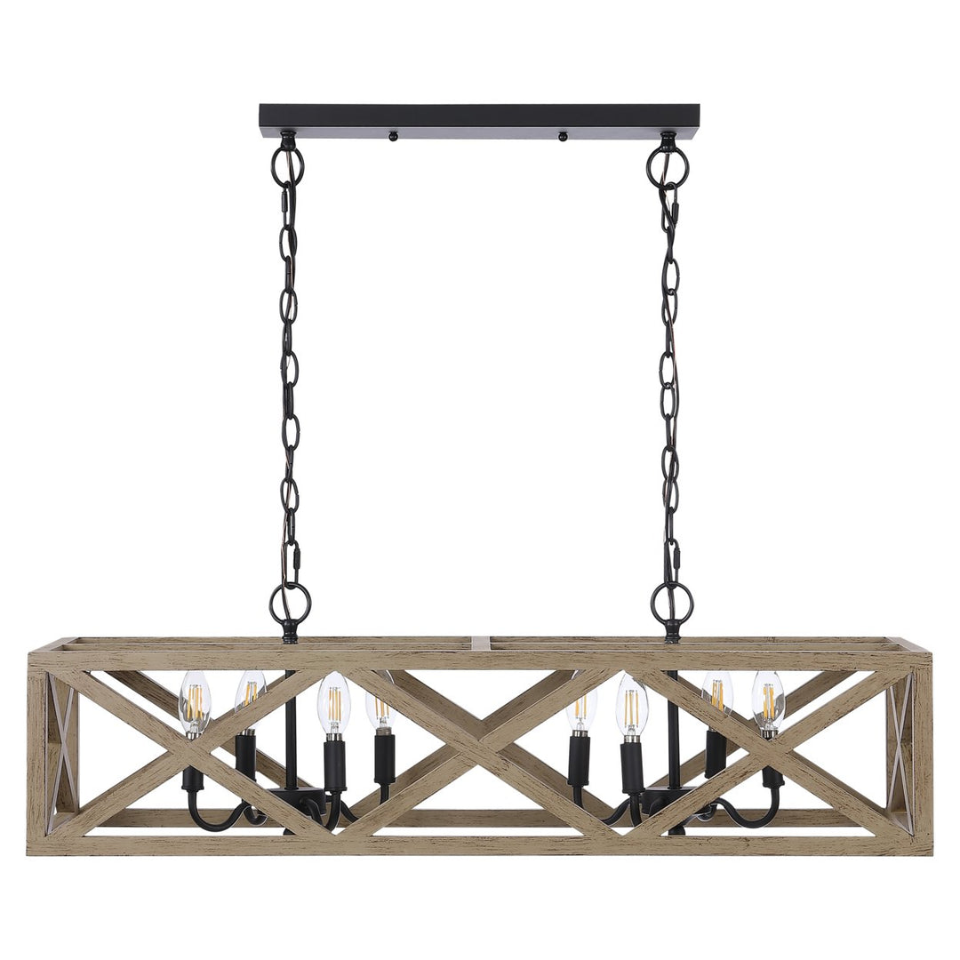 SAFAVIEH Quentin 8 Light 36 Inch Pendant  Black Image 2