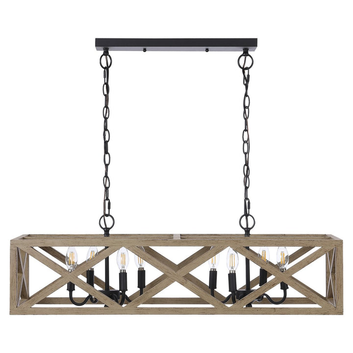 SAFAVIEH Quentin 8 Light 36 Inch Pendant  Black Image 2