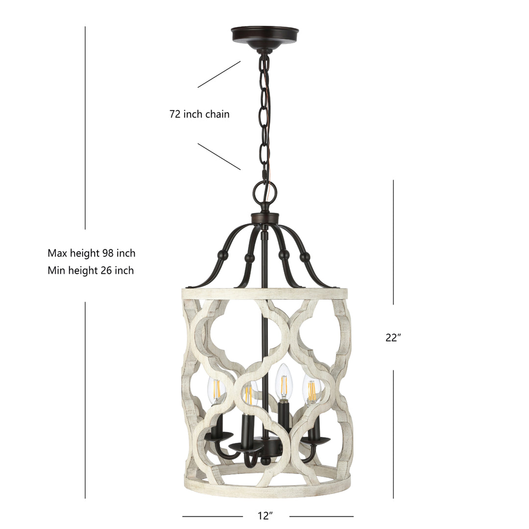 SAFAVIEH Quinby 4 Light 36 Inch Pendant  Oil Rub Bronze Image 4