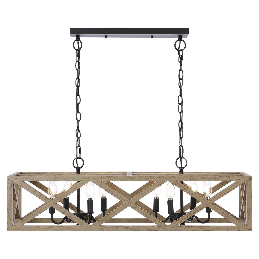 SAFAVIEH Quentin 8 Light 36 Inch Pendant  Black Image 3