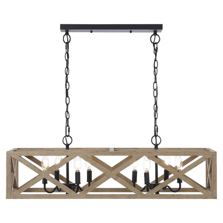 SAFAVIEH Quentin 8 Light 36 Inch Pendant  Black Image 3