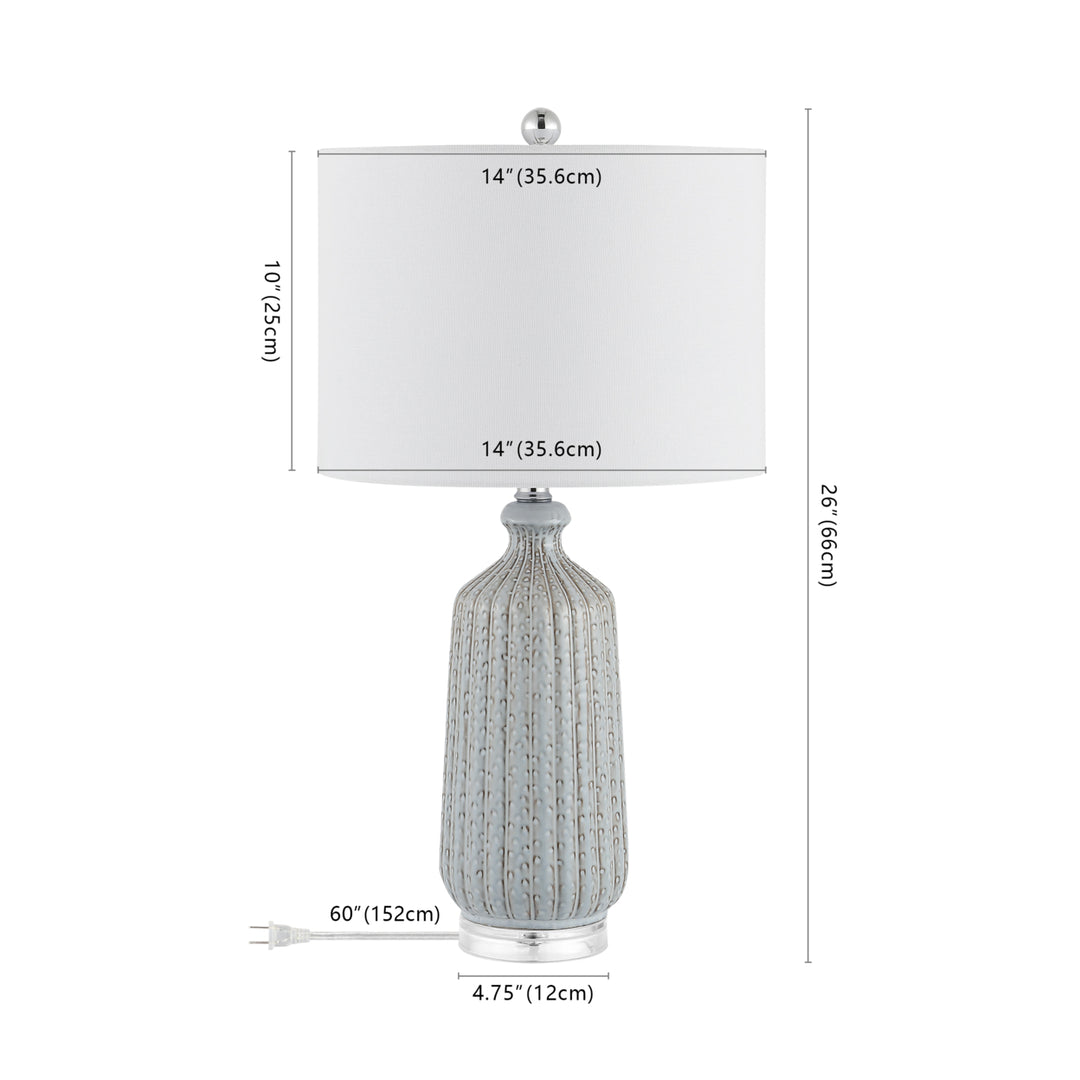 SAFAVIEH Marine Table Lamp  Blue / Charcoal Image 4