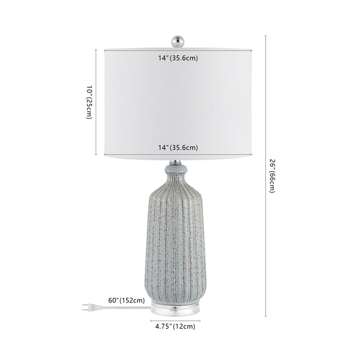 SAFAVIEH Marine Table Lamp  Blue / Charcoal Image 4