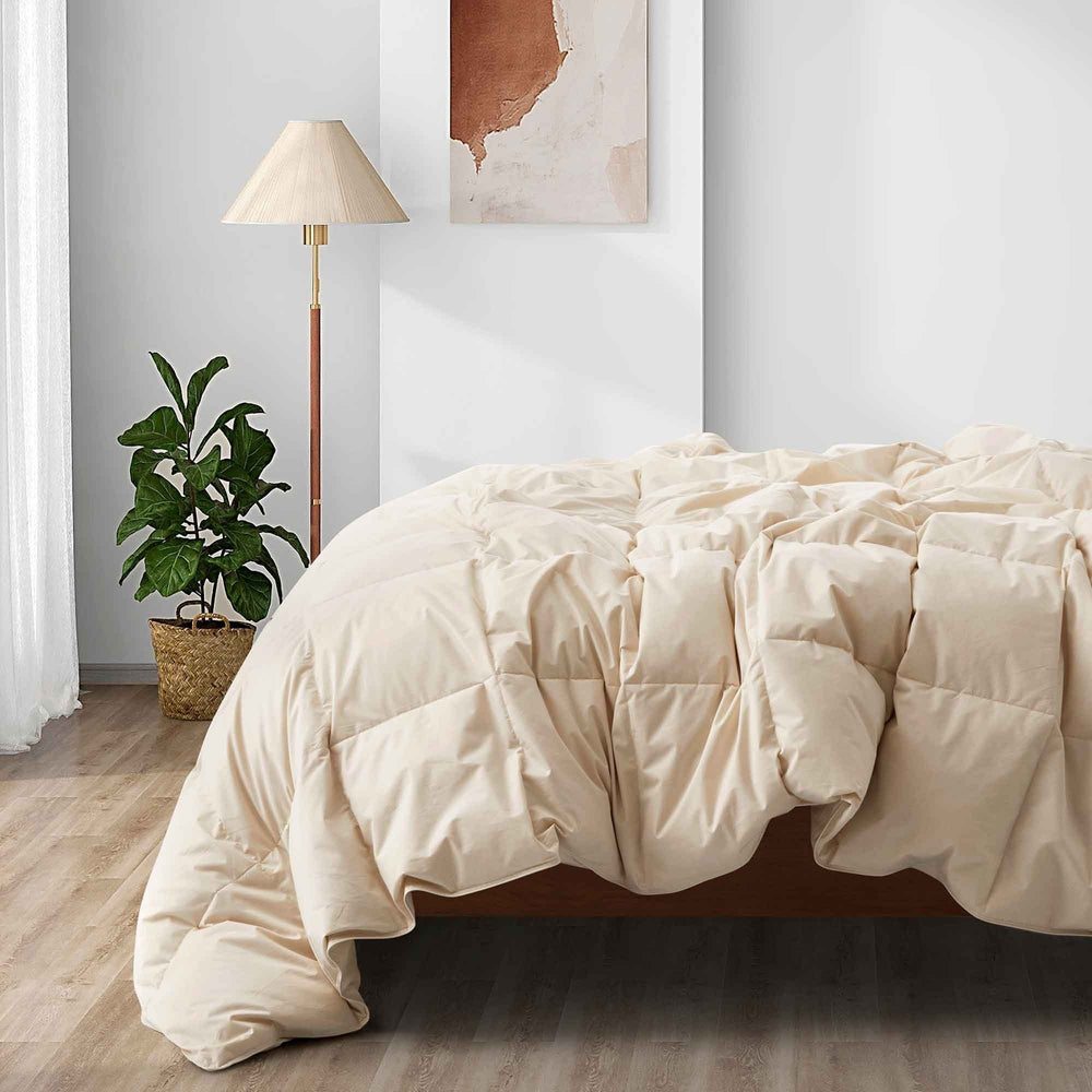 All Season Organic Cotton Comforter Filled with Down and Feather Fiber Image 2