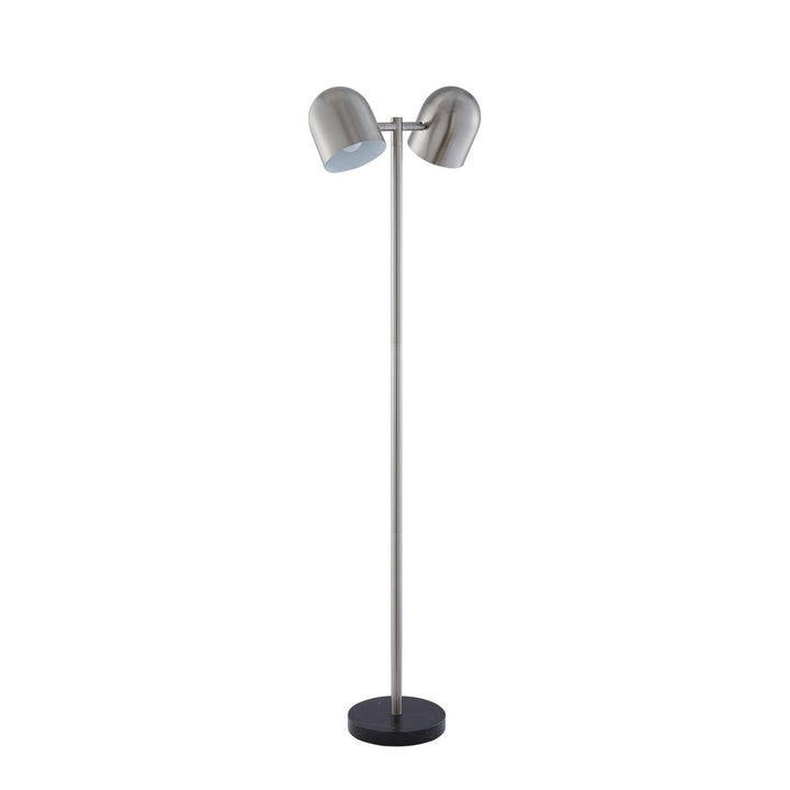 Paetyn Floor Lamp - 6ft Power Cord, Foot Switch, 2 Lights , Sturdy Metal Frame , Heavy Marble Stone Base Image 5