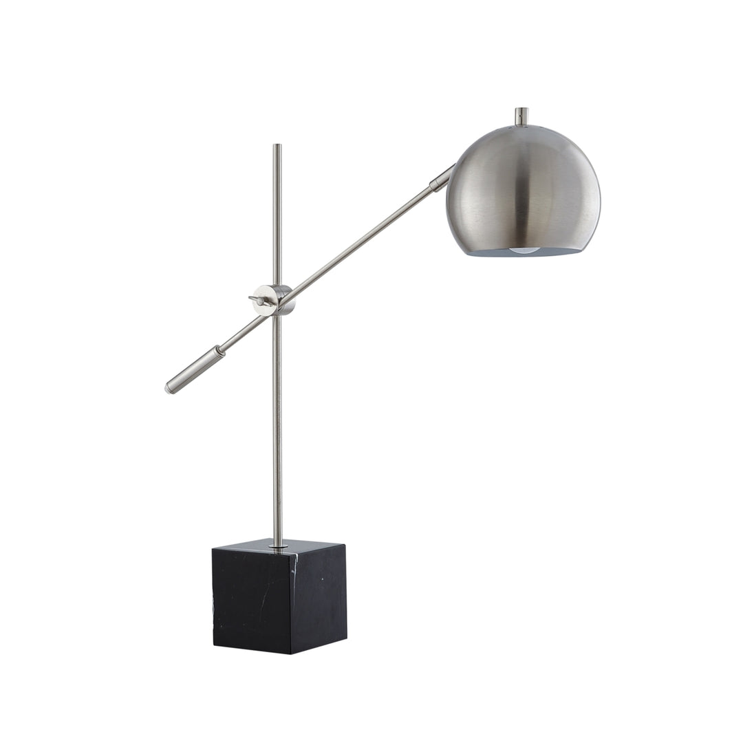 Federico Table Lamp - 5ft Power Cord, Marble Stone Base , Sturdy Metal Frame, Adjustable Height , Rotary Switch Image 5