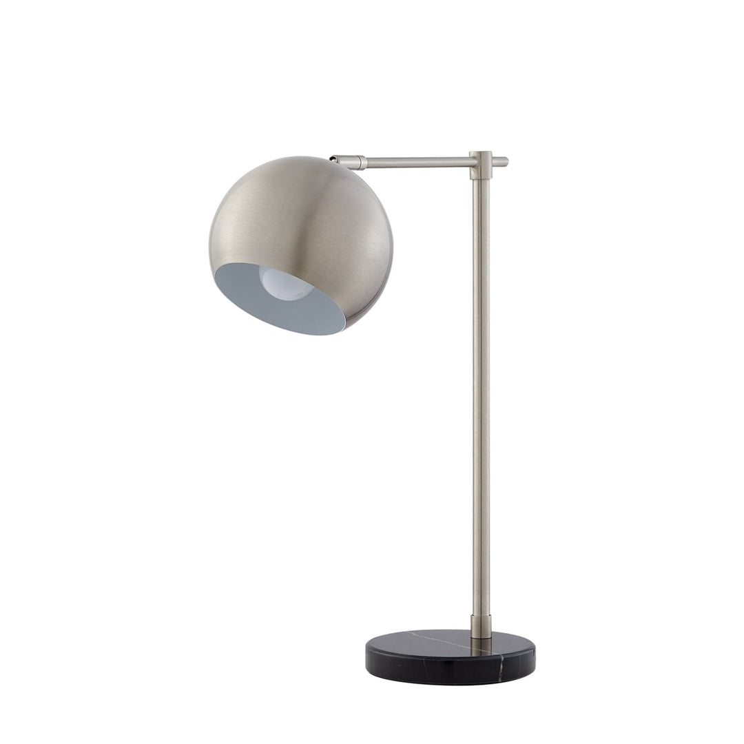 Aariz Table Lamp - 5ft Power Cord, Marble Stone Base , Sturdy Metal Frame , In-line Switch Image 5