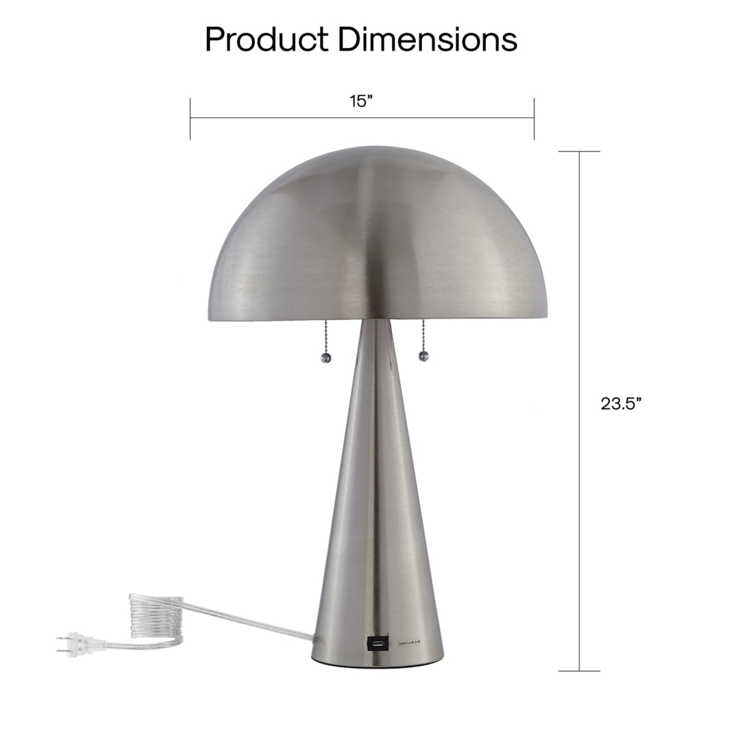 Zahraa Table Lamp - USB Charger , Pull Switch , 5ft Power Cord Image 10