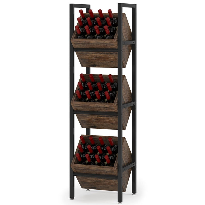 Tribesigns WineRack, 3 Tier Freestanding Storage WIne Stand Image 1