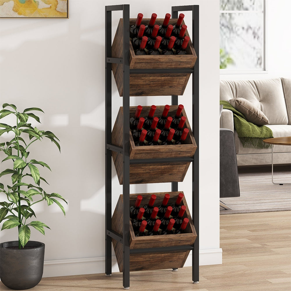 Tribesigns WineRack, 3 Tier Freestanding Storage WIne Stand Image 2