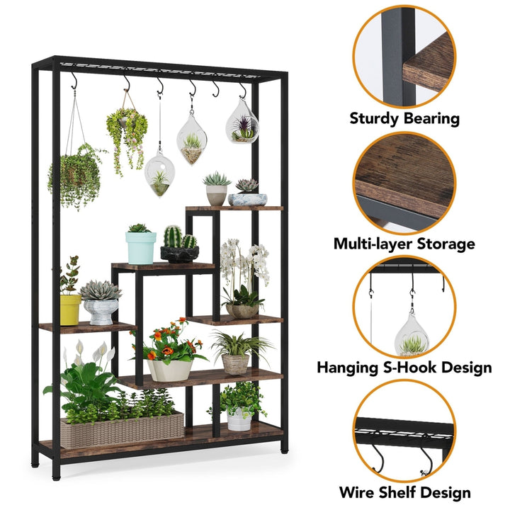 Tribesigns Plant Stand, 70.9" Plant Shelf Flower Bonsai Pots Display Rack Image 5