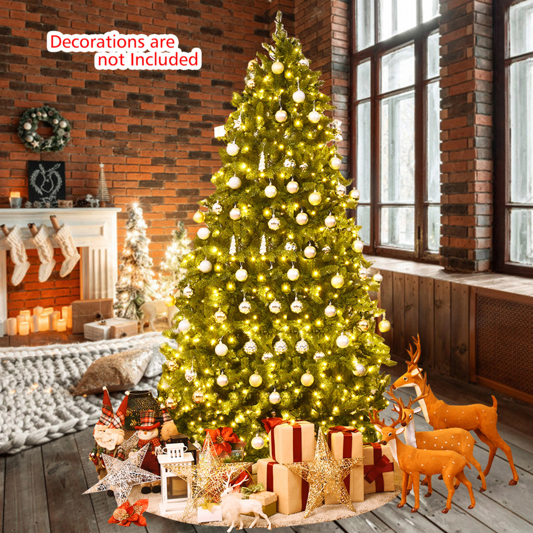 7.5ft Pre-lit LED PVC Christmas Fir Tree w/8 Flash Mode Patio Image 1