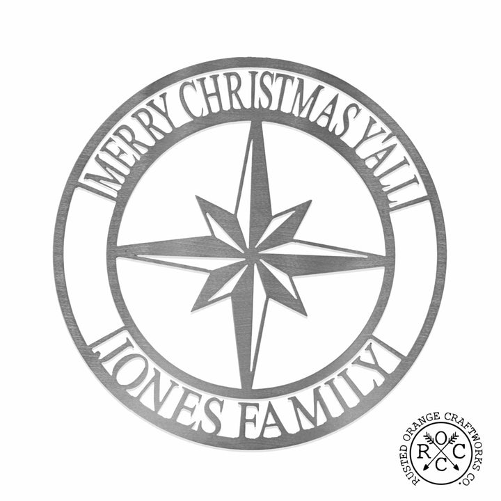 Compass Star Name Sign - Custom Metal Guiding Star Nautical Decor Image 4
