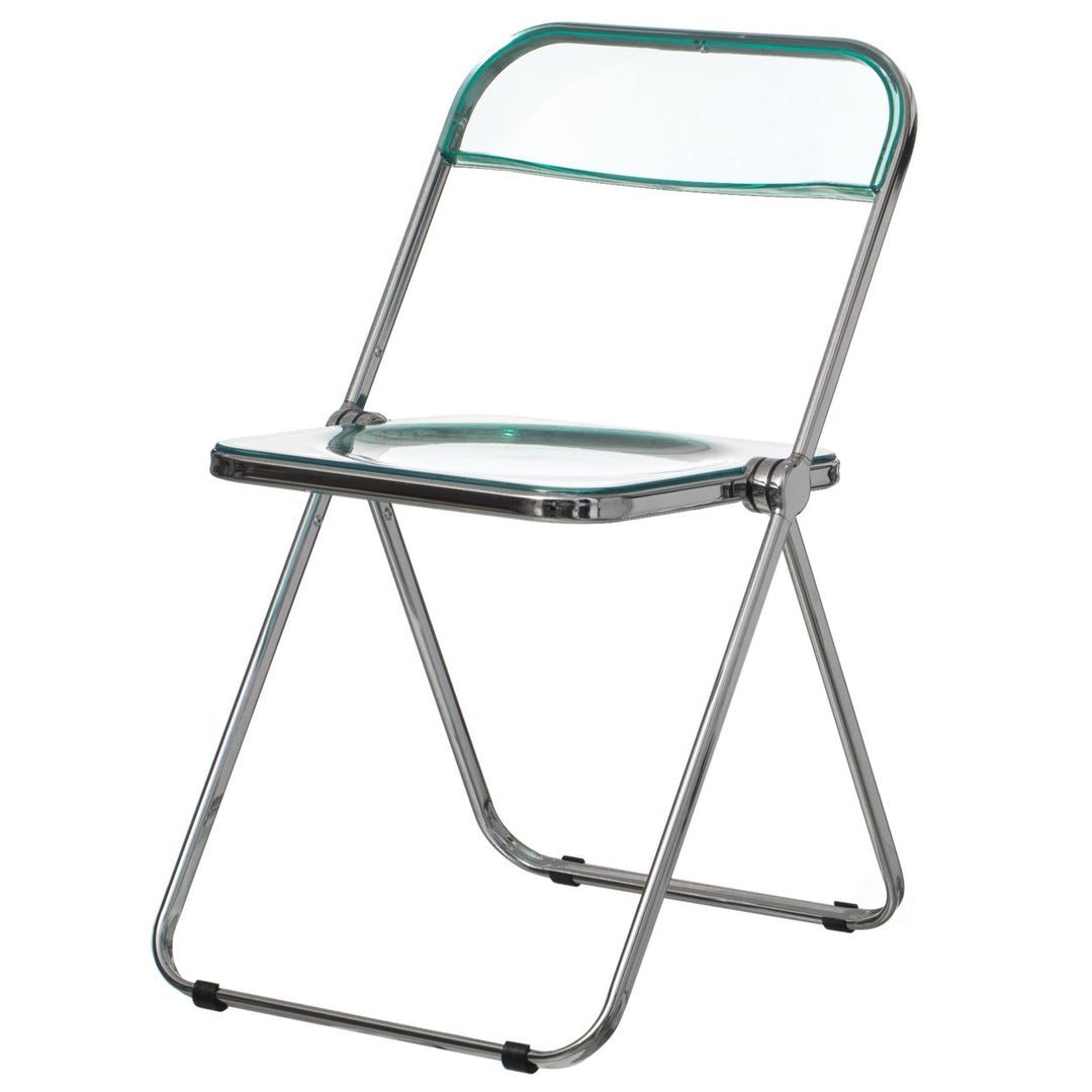 Acrylic Folding Chair Transparent Portable Metal Seat Indoor Outdoor 13 lbs Image 1