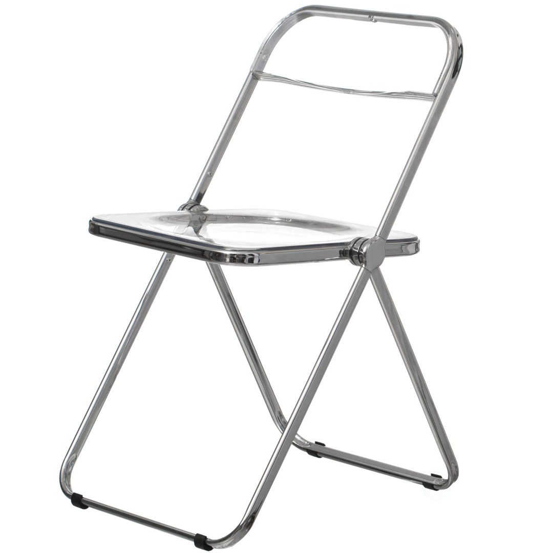 Acrylic Folding Chair Transparent Portable Metal Seat Indoor Outdoor 13 lbs Image 1