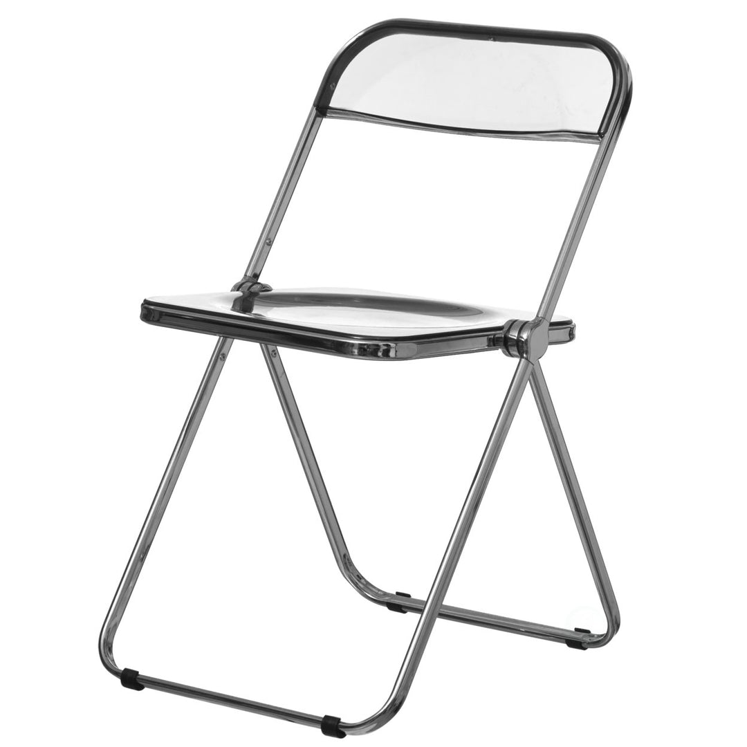 Acrylic Folding Chair Transparent Portable Metal Seat Indoor Outdoor 13 lbs Image 1