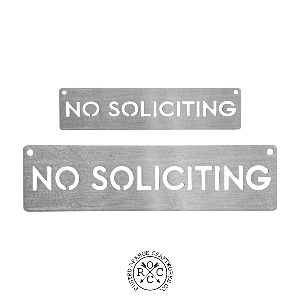 No Soliciting Sign- Small Rectangle with Block Font Image 2
