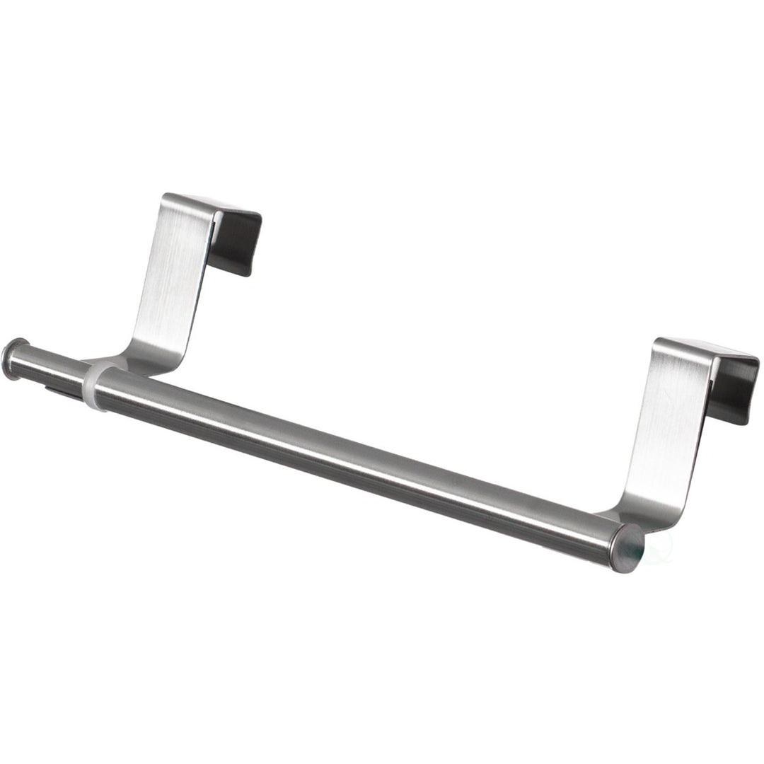 Chrome Over Door Extendable Towel Holder Rack Stainless Steel Kitchen Bathroom Image 1