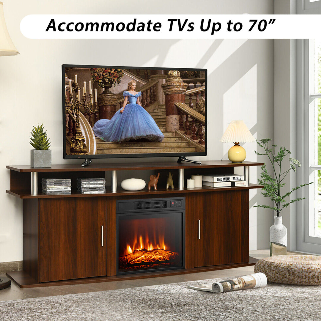 63 Fireplace TV Stand W/18 1400W Electric Fireplace up to 70 Image 3