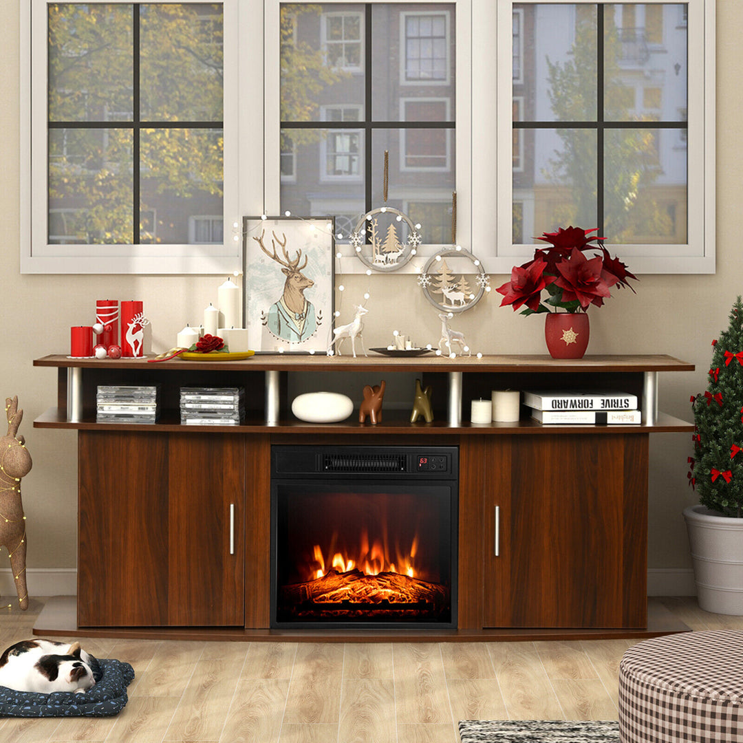 63 Fireplace TV Stand W/18 1400W Electric Fireplace up to 70 Image 4