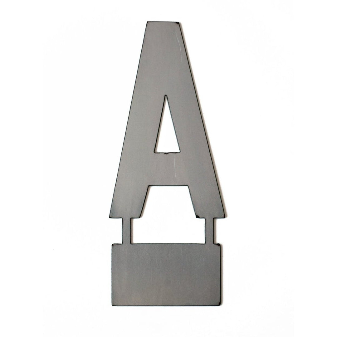 Designer Letter with Tab - 2 Styles - Hanging or Standing Metal Initial Decor For Wall or Shelf Image 6
