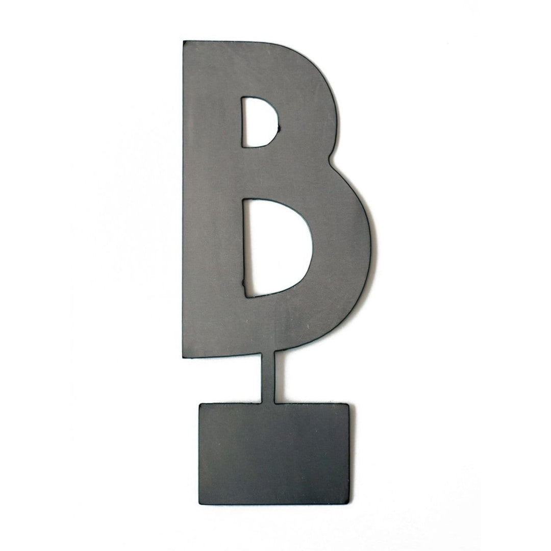 Designer Letter with Tab - 2 Styles - Hanging or Standing Metal Initial Decor For Wall or Shelf Image 7