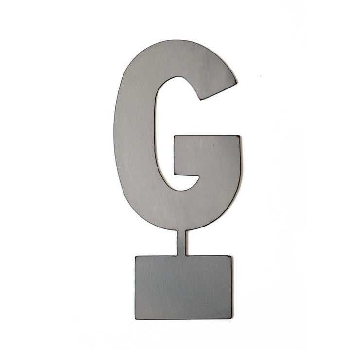 Designer Letter with Tab - 2 Styles - Hanging or Standing Metal Initial Decor For Wall or Shelf Image 11