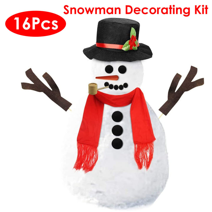 16Pcs Snowman Decorating Kit Winter Party Outdoor Toys Christmas Accessories Image 1