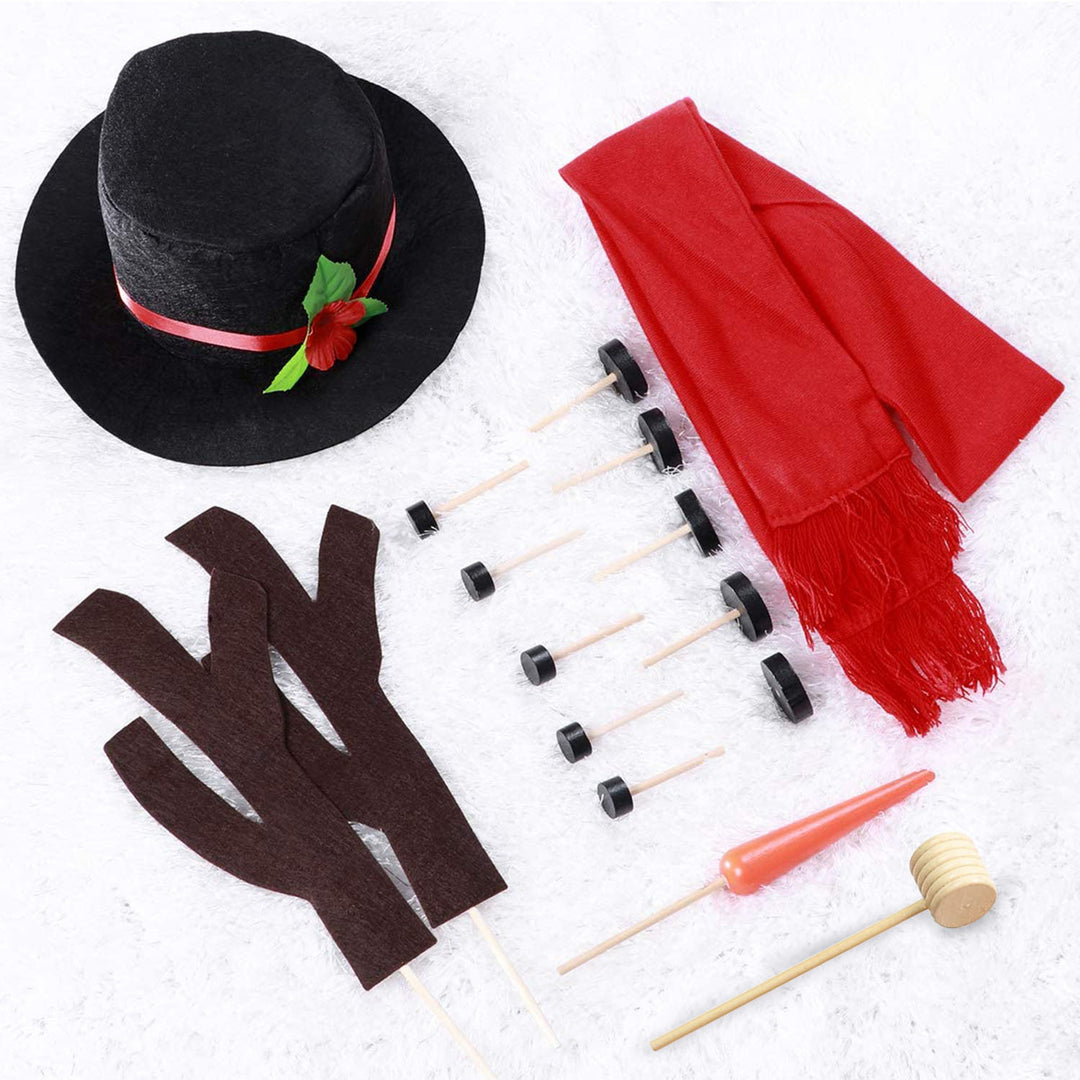 16Pcs Snowman Decorating Kit Winter Party Outdoor Toys Christmas Accessories Image 5