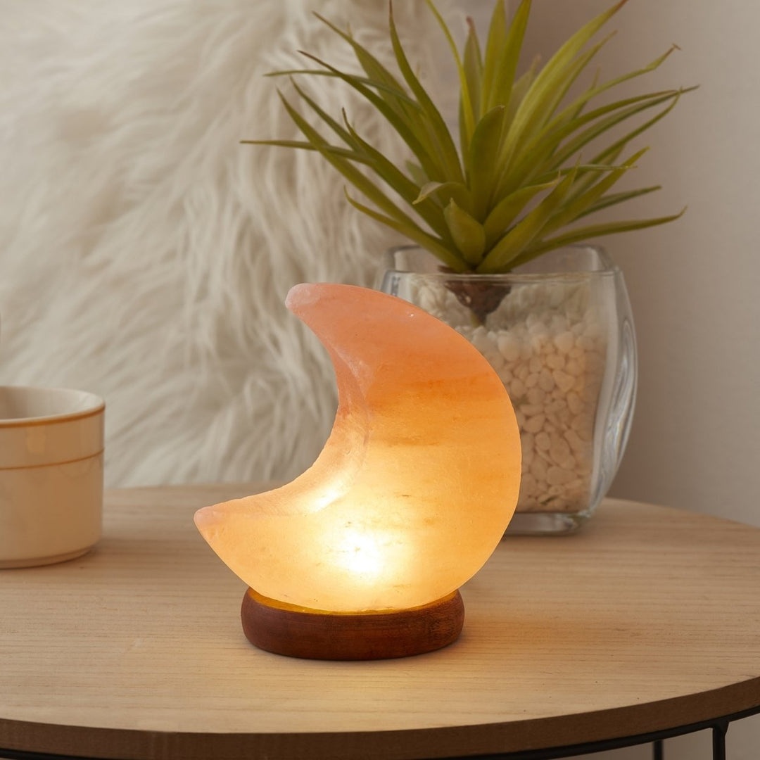 Eben Salt Lamp - 8 Color Modes , Authentic Himalayan Salt Crystal , Natural Materials, Providing Health Benefits Image 1