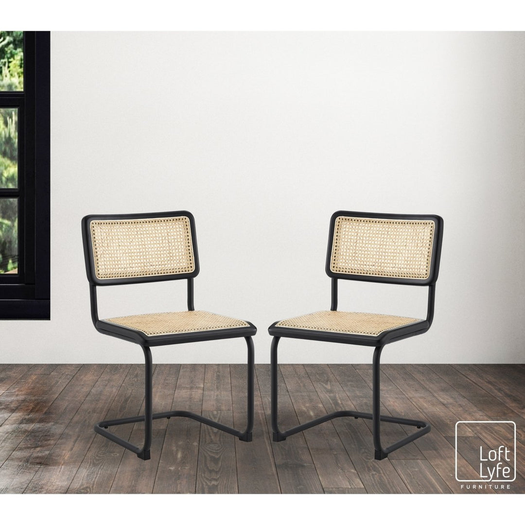 Angelie Dining Chair - Armless ,Rattan Imitation ,Round Tube Legs Image 7