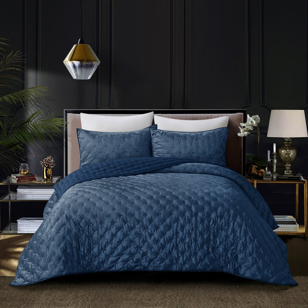 Meagan Comforter Set -Crushed Velvet , Soft and Shiny Image 3