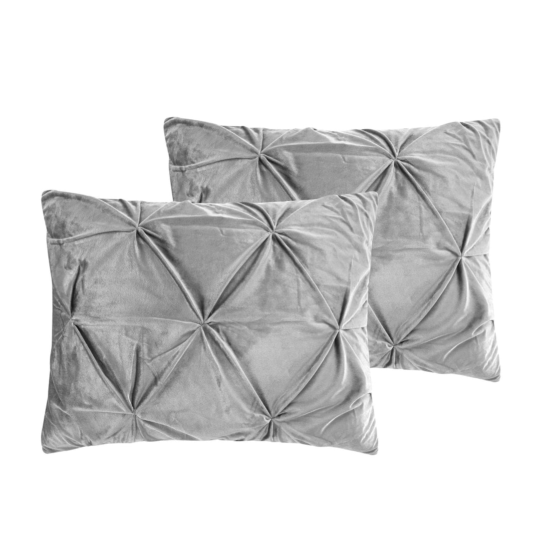 Nilah 5Pc Comforter Set -Shiny Velvet , Pinch Pleated Pintuck Image 7