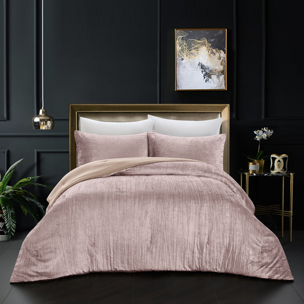 Aashvi Comforter Set -Crinkle Velvet , Luxuriously Shiny Image 2