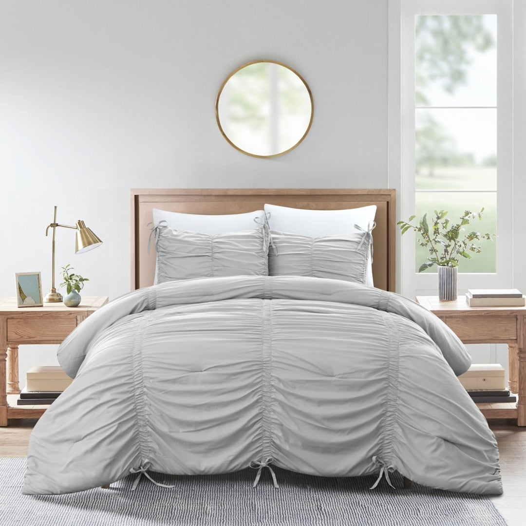 Briseyda Comforter Set- Ruched Ruffle Pleated , Elegantly-styled and Luxurious Image 1