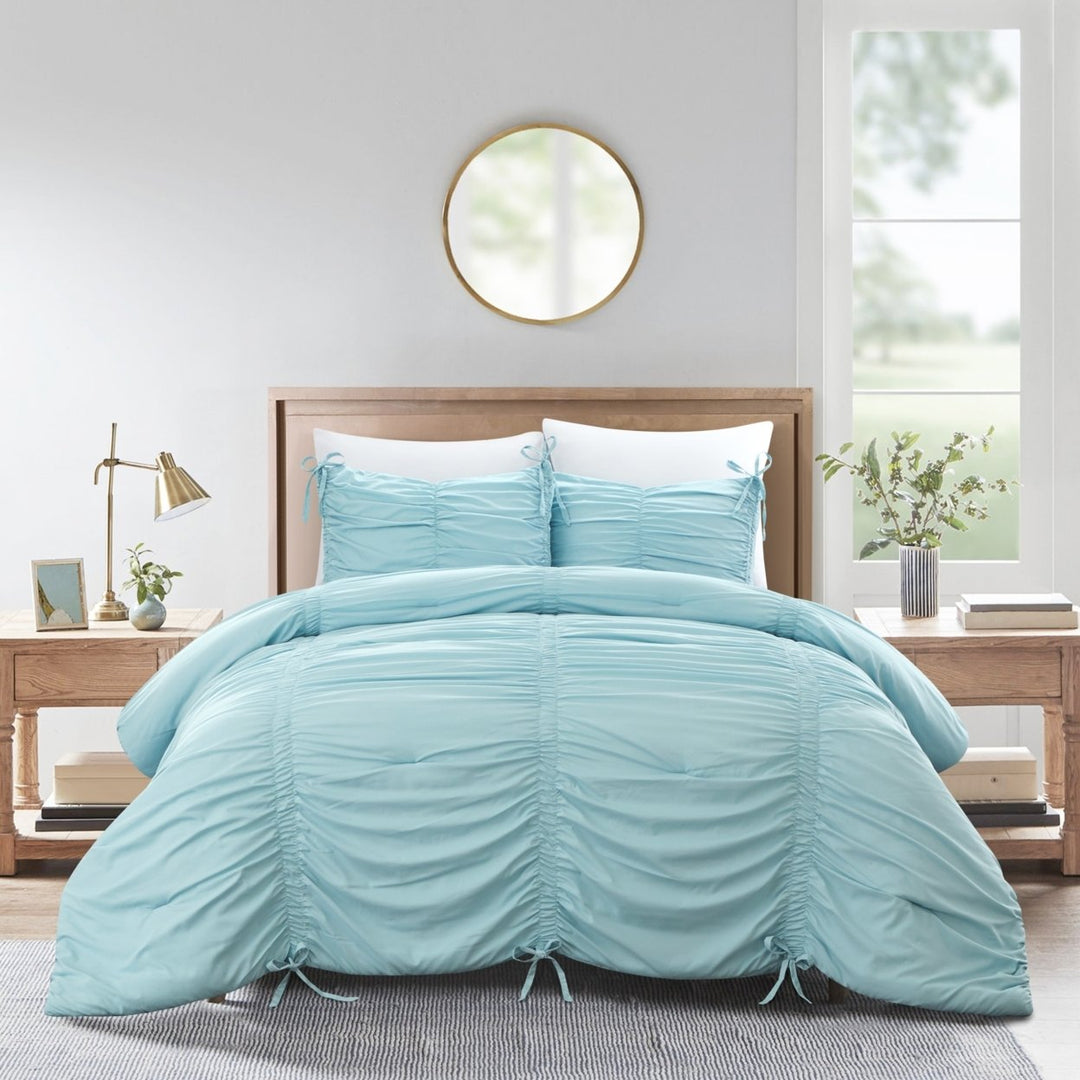 Briseyda Comforter Set- Ruched Ruffle Pleated , Elegantly-styled and Luxurious Image 3