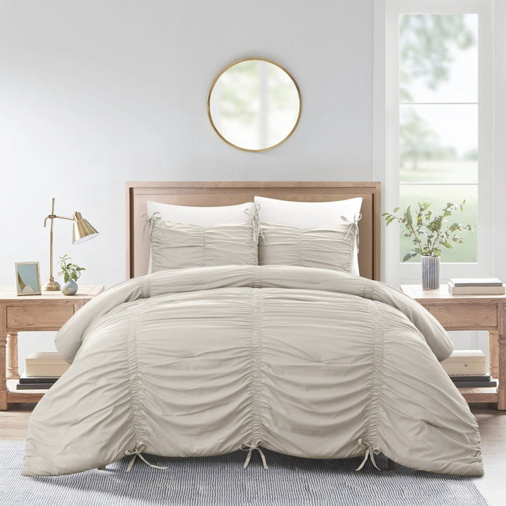 Briseyda Comforter Set- Ruched Ruffle Pleated , Elegantly-styled and Luxurious Image 5