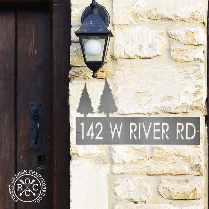 XL Landscape Address Plaque - 4 Styles - Circular Address Plaque for House Numbers Image 7